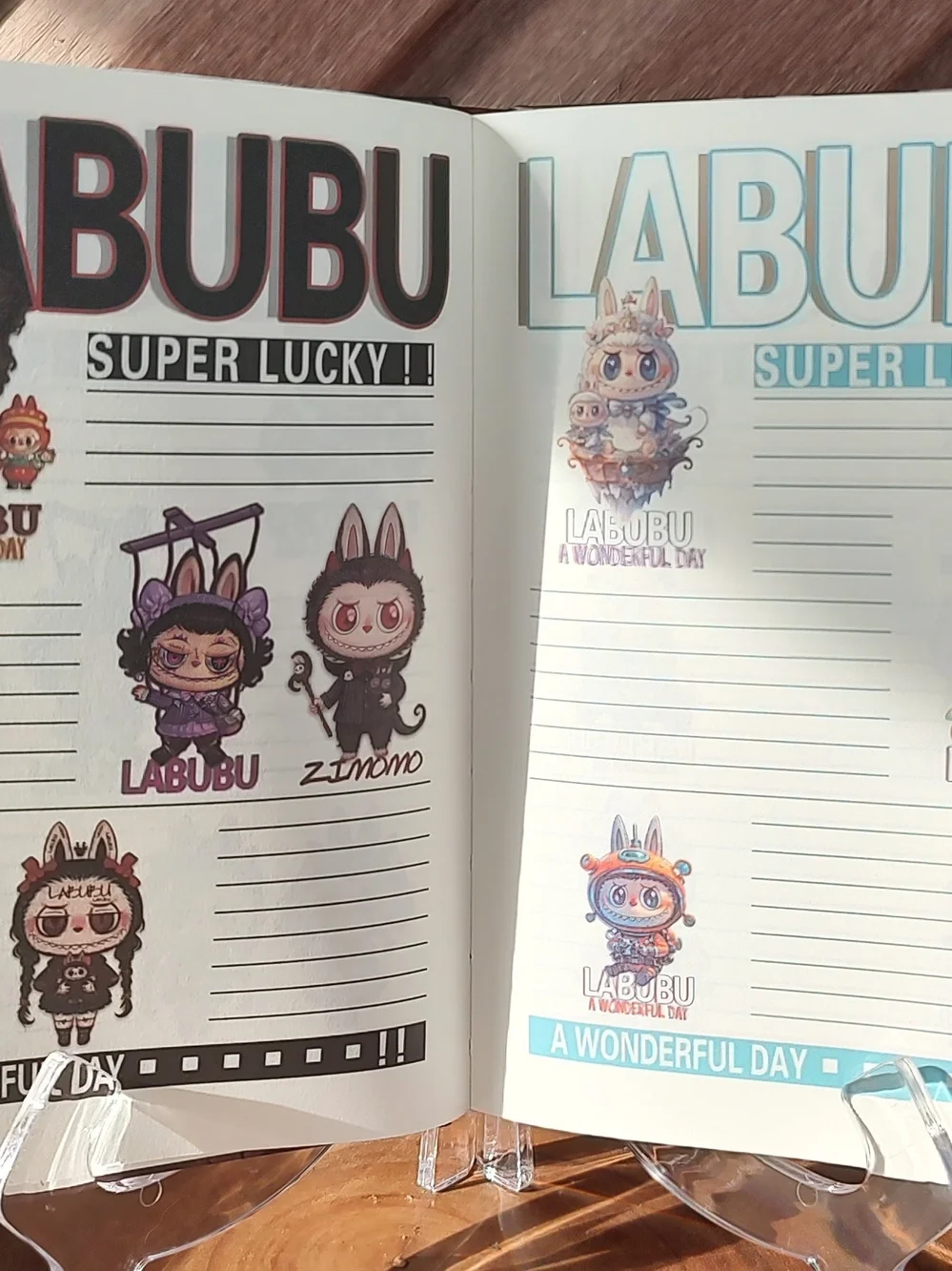 Labubu Pink Illustrated Hardcover Notebook - A Wonderful Day